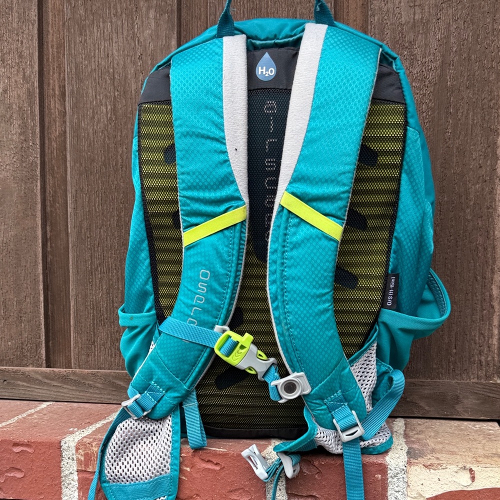 OSPREY Teal Backpack with Neon Yellow Accents HydraJet 15 - Picture 5 of 12